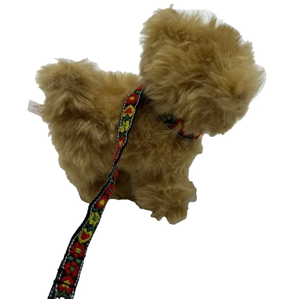 American Girl Doll Terrier Puppy Julies Dog Plush Pet Leash Tan Retired